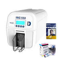 Impresora de Tarjetas de Identificación de Plástico de Doble Cara de Alto Rendimiento Magicard ING550, Impresora de Tarjetas NFC, Máquina de Impresión de Tarjetas de PVC