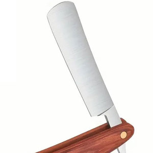 Wood Handle <b>Single</b> <b>Blade</b> <b>Razor</b> Stainless Steel Barber Shop Use Male Face Shaving Tool Lightweight Stainless Steel Barbers Use - Product Image 2