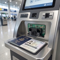 DY SCAN Nuevo Lector de Códigos de Barras OCR para Pasaportes, Sensor CMOS, Interfaz USB/TTL, Velocidad de Escaneo de 40 cm/s para Códigos QR, PDF417, 2D