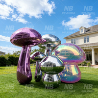 Ballon miroir gonflable réutilisable en forme de champignon pour décorations de fête, événements commerciaux et expositions
