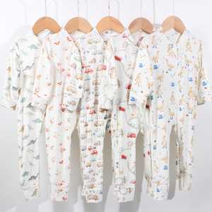 Combinaison <span class=keywords><strong>longue</strong></span> en bambou LionBear avec fermeture éclair, barboteuse à manches longues pour bébés garçons et filles, adaptée au printemps et à l'été - Product Image 1