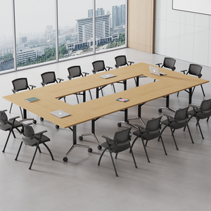 Table de conférence mobile pliable moderne - Bureau de formation modulaire à plateau rabattable avec roulettes pour salle de <span class=keywords><strong>réunion</strong></span> et salle de séminaire - Product Image 2