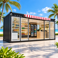 Magasin de conteneurs modernes extensibles et soudés, installation rapide, magasin de proximité commercial à vendre