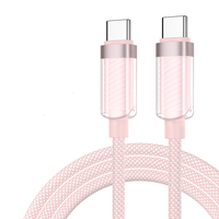 Câble USB-C vers USB-C tressé en nylon, charge rapide 60W PD pour téléphone portable, ordinateur portable, écouteurs, avec conducteur en cuivre pur