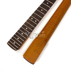 رقبة جيتار كهربائي ST مقاس 9.5 بوصة بـ22 فرتاً من خشب القيقب المحمص بنمط لهب النمر مع لوحة أصابع من خشب الورد - Product Image 6