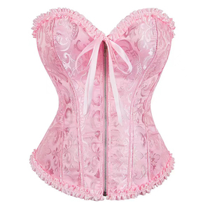 Corsets et Bustiers Sexy pour Femmes – Noir, Blanc, Rose, Bleu, Marron – <span class=keywords><strong>Crochet</strong></span>és, Zippés, Style Vintage, Corselet Overbust Écologique - Product Image 1