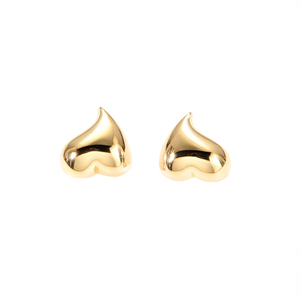 Boucles d'oreilles en forme de cœur en acier inoxydable 316L avec placage or PVD, bijoux tendance pour femmes - Product Image 2