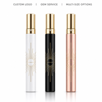 Vente en gros de flacons de parfum vides en verre de 35 ml, boîte à cupcakes rayée rose, 24 flacons de parfum, boîte de présentation, logo personnalisé