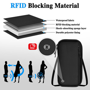 Bolsa de poliéster Oxford con diseño de piedra, estuche de maquillaje con logotipo personalizado, tarjetero de viaje RFID para documentos familiares - Product Image 3