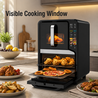 Aifa Nouveau Four à Friture à Air Chaud Visible AF-12004-E 15L 2100W avec Circulation d'Air Chaud à 360°, Sans Huile, Multifonction