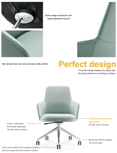 Asientos para Salas de Espera, Diseño Minimalista Premium, Cómodos, 360 °   Silla Giratoria de Altura Ajustable para Trabajo, Hotel o Dormitorio - Product Image 3