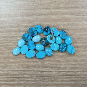 LANGYUE Cabochons belakang datar batu sintesis bulat murni pirus alami dari Guangdong untuk pembuatan cincin - Product Image 6