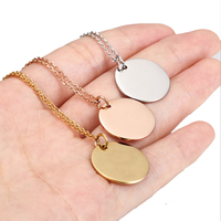Collier rond géométrique en argent sterling 925 avec pendentif en forme de disque, bricolage, charme rond gravé, logo personnalisé, collier vierge