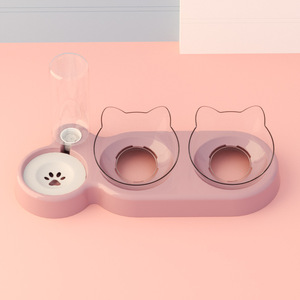 Double gamelle pour chien et chat avec remplissage automatique d'eau, base stable anti-basculement, facile à nettoyer, gamelles amovibles pour usage quotidien des animaux de compagnie - Product Image 5