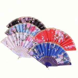 Éventail de danse espagnol classique pour femmes, 23 cm, en bambou écologique, avec délicates décorations en dentelle paon et dorure, parfait pour les mariages - Product Image 2