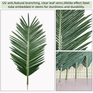 Daun Kelapa Sawit Buatan Besar Berkualitas Tinggi Anti UV untuk Luar Ruangan, Bahan Baku untuk Pohon Kelapa Tropis Grosir Pabrik - Product Image 3