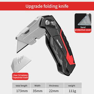 Cuchillo de utilidad, cuchillo de papel tapiz telescópico, cuchillo de papel, hoja de cuerno trapezoidal, plegable telescópico - Product Image 2