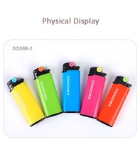 Briquet à gaz rechargeable portable, moderne, en plastique, coupe-vent, écologique, avec logo personnalisé, pour cigarettes, vente en gros