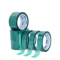 Usine de ruban PET OEM ruban adhésif en silicone résistant à la chaleur pour animaux de compagnie ruban de film polyester vert pour le masquage à haute température