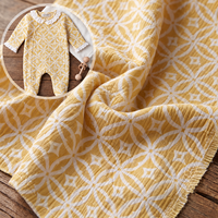 Tissu froissé en coton étoilé pour bavoir de bébé et couette de berceau, 58/60 pouces, doux