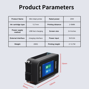 Máy in phun cầm tay độ bám dính cao, chất lượng tốt, mini, in được trên bề mặt cong, mã hóa ngày tháng, độ phân giải 600dpi, in đa chất liệu - Product Image 5