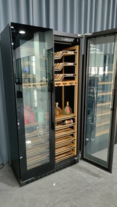 Réfrigérateur à vin de qualité supérieure, 2 m de haut, à deux portes, pour cave à vin domestique, avec compresseur - Product Image 3