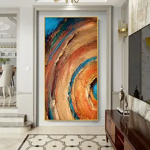 Wall Art Luxury Abstract Orange Thick Texture Hand Painted Oil Painting Wall Paintings Canvas Art Decor