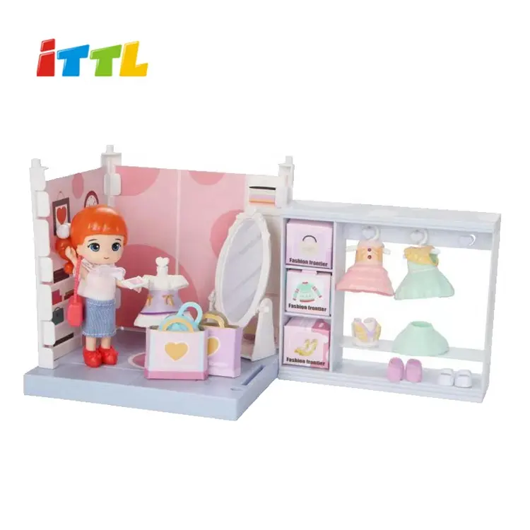 DIY Doll House Natural Factory Supply Preschool Educational Toys For Girls Kids Dollhouse