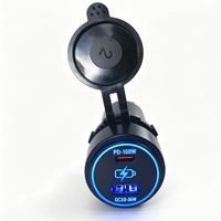 Chargeur rapide de haute qualité en gros USB-A QC 3.0 36W et USB-C PD 60W, prise PD 100W, chargeur rapide QC 3.0 Type C et Type A pour voiture et bateau