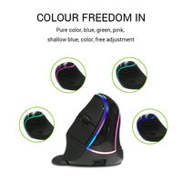 Mouse Nirkabel Vertikal Ergonomis RGB Fashion Personalisasi Pengisian Daya Tipe-C 7 Tombol Mouse Optik 2.4G 3200dpi