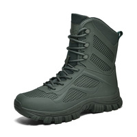 Bottes tactiques imperméables et respirantes pour hommes, bottes tactiques mi-mollet, bottes de travail et d'entraînement