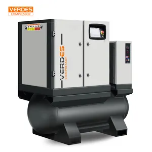 general industrial rotary screw air compressor 7.5KW 11KW 15KW 22KW compresor de aire 8Bar 10Bar all in one with dryer tank