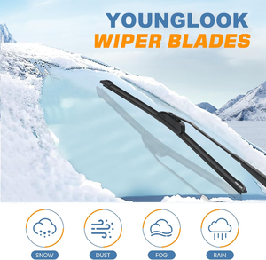 ใบปัดน้ำฝนยางธรรมชาติแบบแบนไร้โครง ขนาด 22 นิ้ว ยี่ห้อ YOUNGLOOK รุ่น YL-08 สำหรับรถยนต์ Accord Jazz Vezel แบบเงียบ ใช้ได้กับรถยนต์ทั่วไป OEM - Product Image 5
