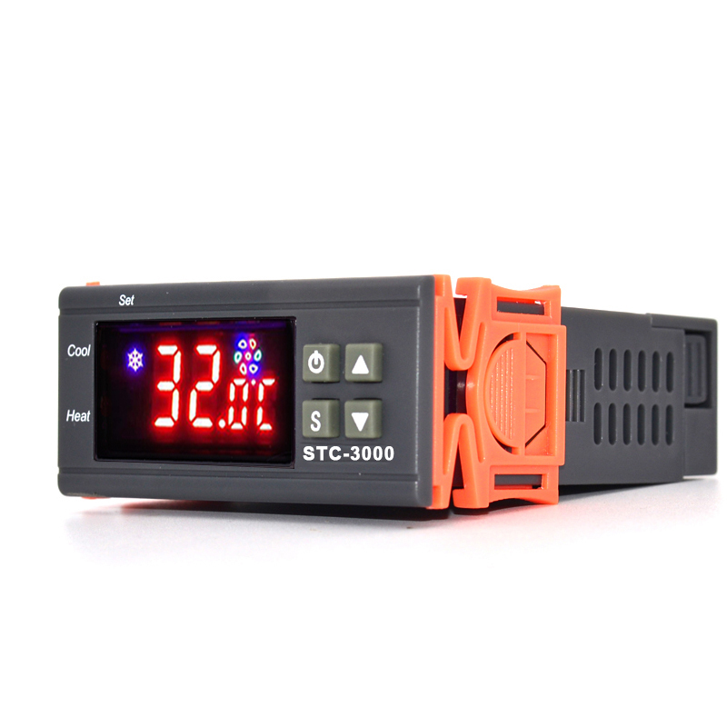 DC24V Digital thermostat thermostat temperature regulator incubator relay LED 10A heating and cooling wholesale STC-3000(图1)
