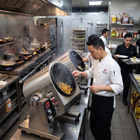 Robot de cuisine industriel commercial électrique pour restaurant, machine automatique de cuisson de riz frit, wok, équipement de cuisson