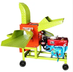 dry wet corn stalk grain grinder diesel gasoline engine electric motor belt connection chaff cutter