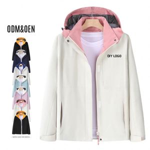 High Quality Formal Thin Men's Women's Unisex <b>Waterproof</b> Hooded Windbreaker Winter Hiking <b>Jacket</b> Custom DIY Logo Front Outdoor - Product Image 1