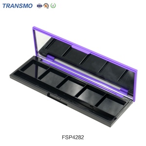 Palette de fards à paupières en gros avec miroir, boîte vide noire pour blush, conteneur de palette de fards à paupières, emballage de boîte à poudre - Product Image 5