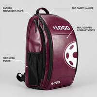 Sac à dos de pickleball personnalisé avec logo, design semi-rigide, grande capacité, sac de rangement pour équipement sportif avec poche pour bouteille d'eau