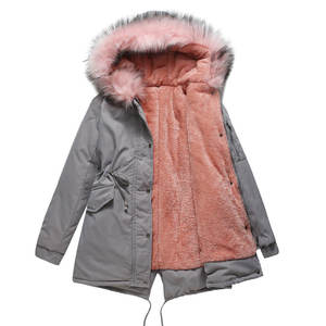 <strong>Women</strong> Fashion Long <strong>Coat</strong> Winter Warm Fur Collar Hooded Padded Jacket Tops <strong>Women's</strong> Thick Zipper Blazer <strong>Parka</strong> Casual <strong>Coat</strong> - Product Image 4