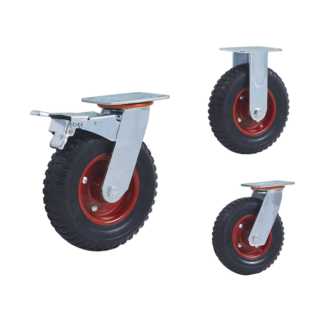 4 Inch 100mm Industrial Rubber Cart Wheels for Workbench Locking Castor Wheel Heavy Duty Caster Wheels