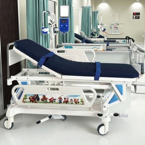 Регулируемая детская больничная кровать для транспортировки с инфузионной поддержкой, металлическая конструкция, современный дизайн, складная, с направляющими для пятого колеса - Product Image 3