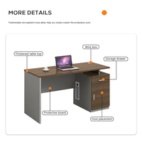 Bureau Modulable d'Étude Table de Bureau Simple pour PC de Direction avec Tiroirs