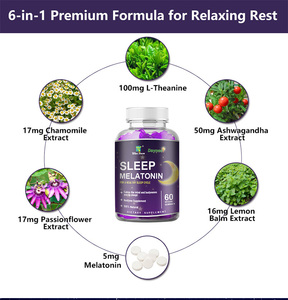 Gummies de mélatonine à marque privée OEM avec L-Théanine, supplément végétalien pour le sommeil, favorisant un cycle de sommeil sain et soulageant le stress - Product Image 6