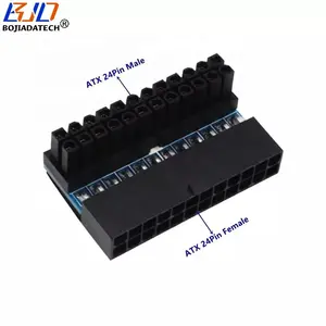 ATX 24Pin Female Connector To 24PIN Male Right Angle Adapter Riser Card