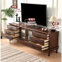 Ensemble meuble TV et table basse en bois massif - Design simple et moderne pour les petits salons. Convient pour une utilisation domestique.