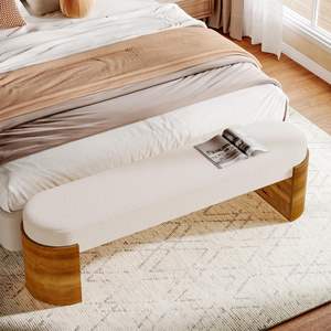 <span class=keywords><strong>Banc</strong></span> <span class=keywords><strong>de</strong></span> bout <span class=keywords><strong>de</strong></span> <span class=keywords><strong>lit</strong></span> rembourré Tribesigns <span class=keywords><strong>de</strong></span> 59 pouces, tabouret moderne pour <span class=keywords><strong>pied</strong></span> <span class=keywords><strong>de</strong></span> <span class=keywords><strong>lit</strong></span> avec fausse fourrure d'agneau pour chambre principale, <span class=keywords><strong>blanc</strong></span> et marron - Product Image 3