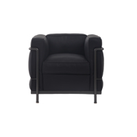 Chaise design moderne série LC Fauteuil en métal noir une place pour canapés de salon pour décoration d'appartement et d'hôtel