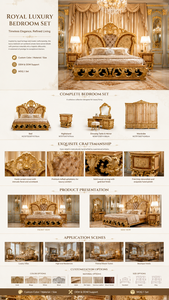 Meubles <span class=keywords><strong>de</strong></span> chambre à coucher <span class=keywords><strong>de</strong></span> luxe haut <span class=keywords><strong>de</strong></span> gamme, style malaisien et philippin, en <span class=keywords><strong>bois</strong></span> massif européen, avec feuille d'or, pour villa et hôtel, style antique - Product Image 6