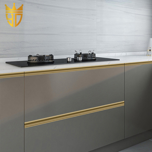 مقابض ذهبية للأدراج والخزائن، مقبض خزانة زاوية مخفية قابل للسحب، مقبض خزانة من سبائك الألومنيوم باللون الأسود والذهبي - Product Image 6